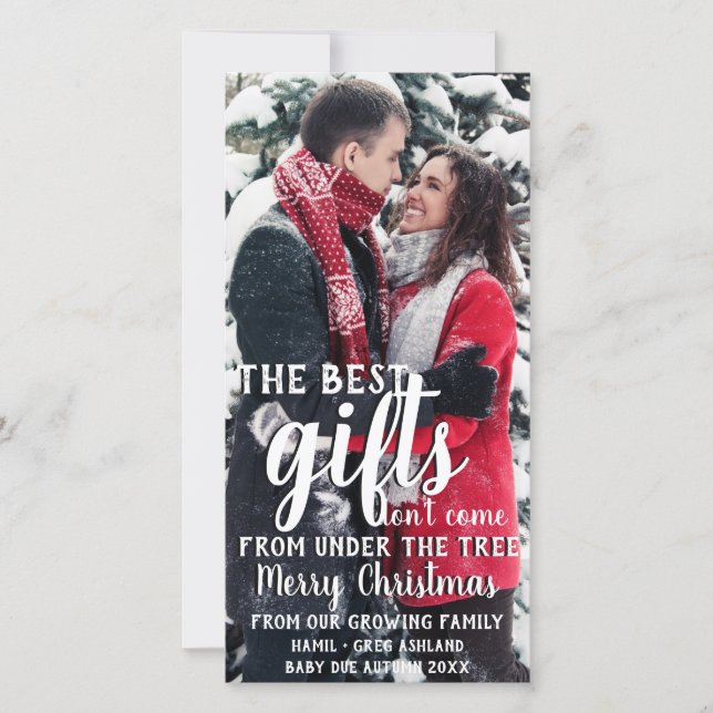 Bästa gåva under meddelandet om Graviden Träd Julkort (Framsida)