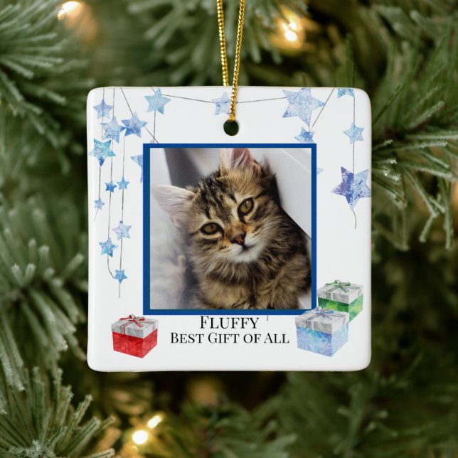 Bästa gåvan av alla, husdjursjul julgransprydnad keramik (Träd)