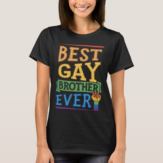 Bästa Gay Brother någonsin Cute Gay pride Syskon T Shirt (Framsida)