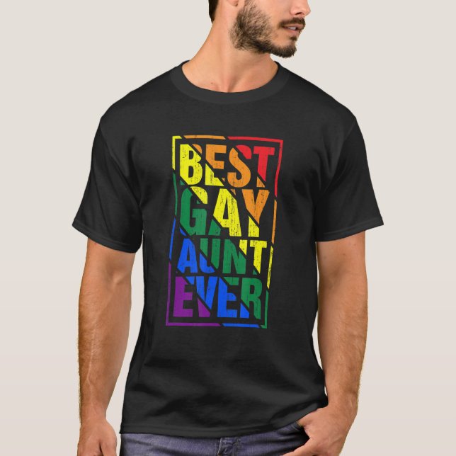 Bästa Gay Moster någonsin LGB Pridet Rainbow Flagg T Shirt (Framsida)