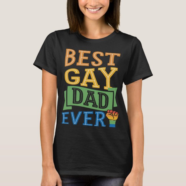 Bästa Gay Pappa någonsin Cute Gay pride från Son D T Shirt (Framsida)