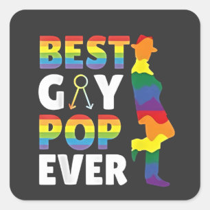 Bästa Gay Pop Aldrig HBT-Pride Månad Grandpa Pappa Fyrkantigt Klistermärke