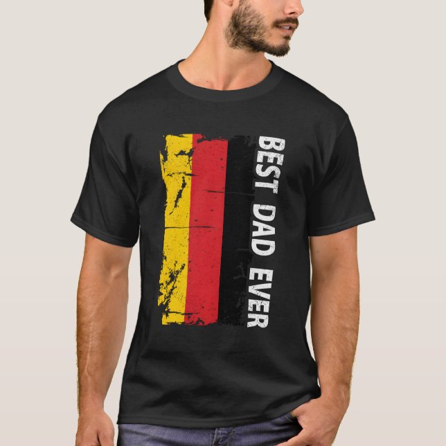 Bästa Ger Pappa någonsin Fars dag Gery Flagga papp T Shirt (Framsida)