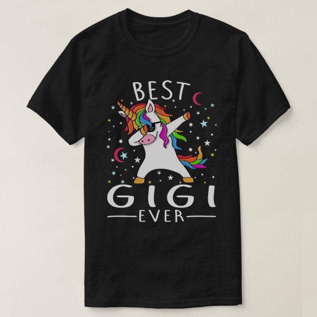 Bästa gigi någonsin Dabbing Unicorn T Shirt (Design framsida)