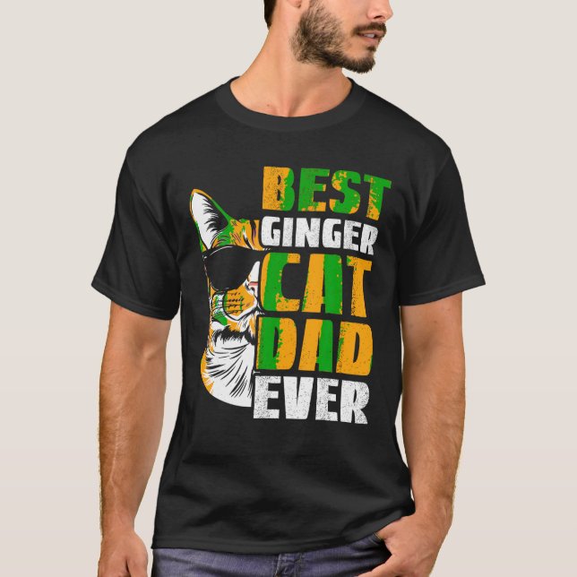 Bästa Ginger Cat Pappa någonsin Cat Lover T Shirt (Framsida)