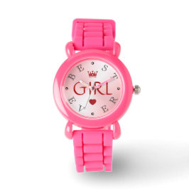 BÄSTA GIRL EVER Rosa ros Gradient Glitter Armbandsur