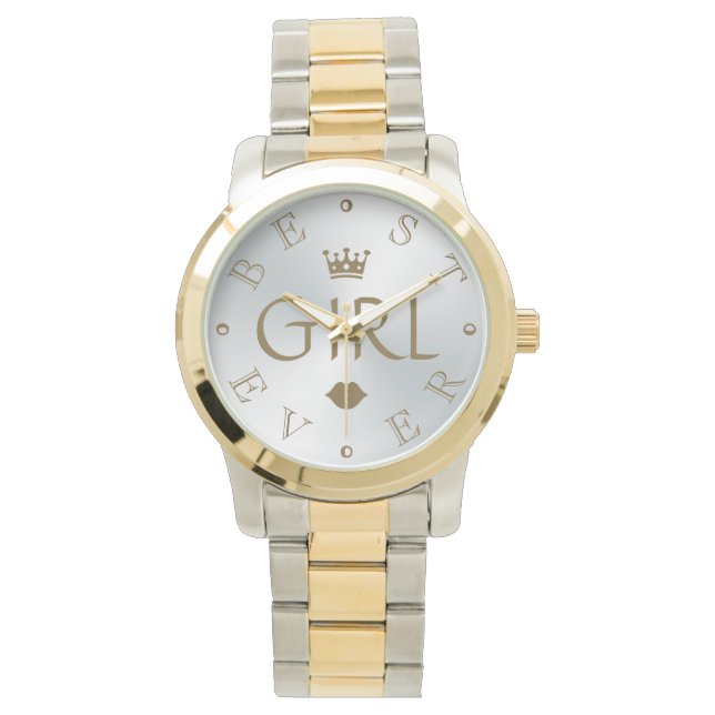 BÄSTA GIRL EVER Silver-Gradient Armbandsur (Framsida)