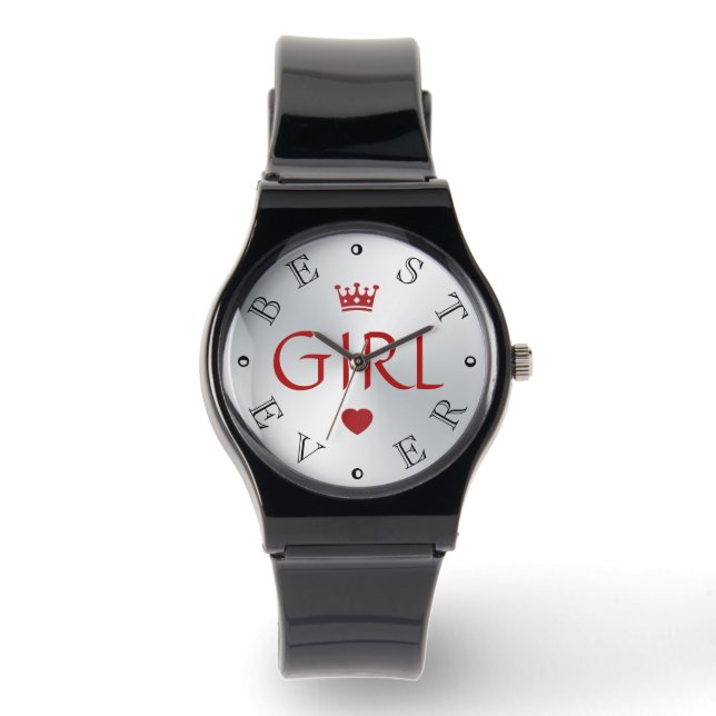 BÄSTA GIRL EVER Silver-Gradient Armbandsur (Framsida)