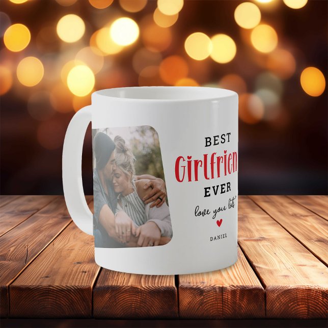 Bästa GIRLFIREND 2-fotolådgåva Kaffemugg (Skapare uppladdad)