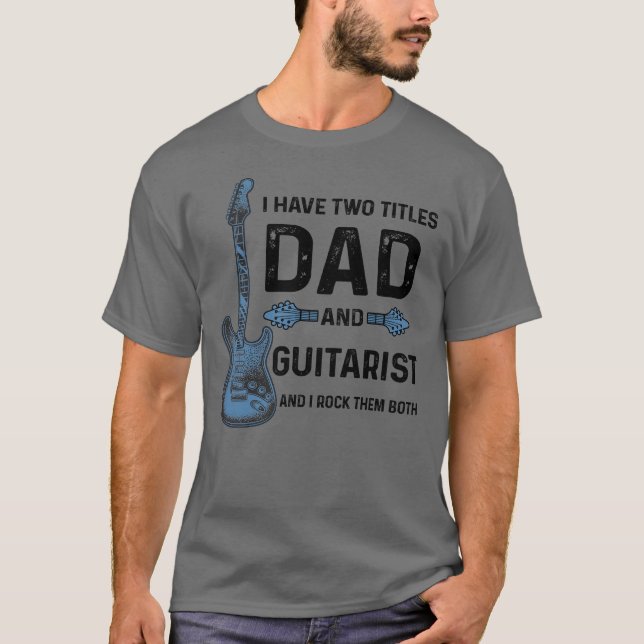 Bästa gitarrpappa någonsin Papa Farfar present T Shirt (Framsida)