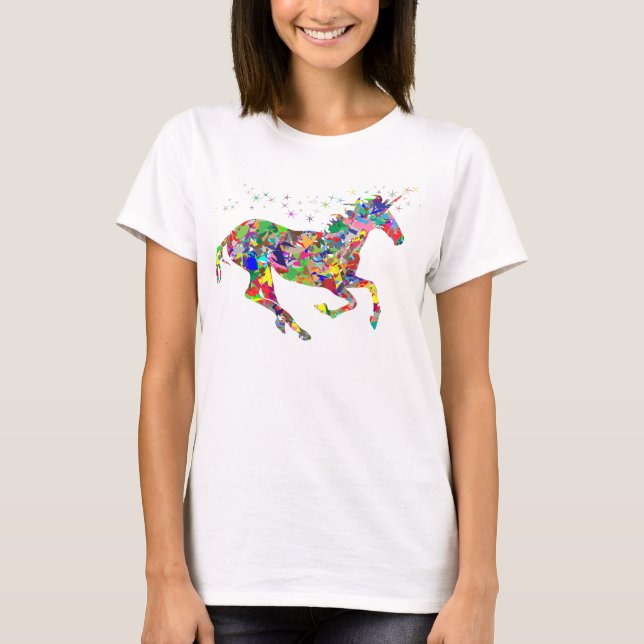 BÄSTA GLITTERUNICORNDAMER TEE SHIRT (Framsida)
