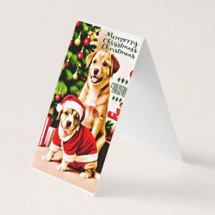 Bästa God jul-meddelanden och Önskemål Hundar Kort