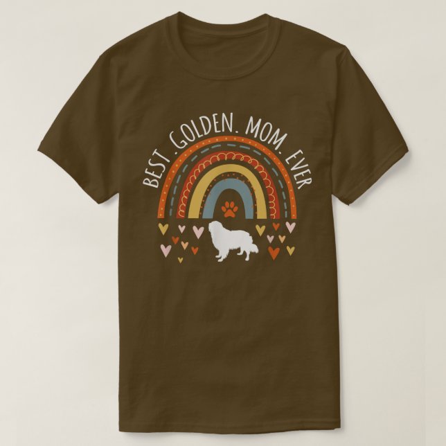 Bästa Golden Mamma någonsin-regnbåggåvor Golden Re T Shirt (Design framsida)