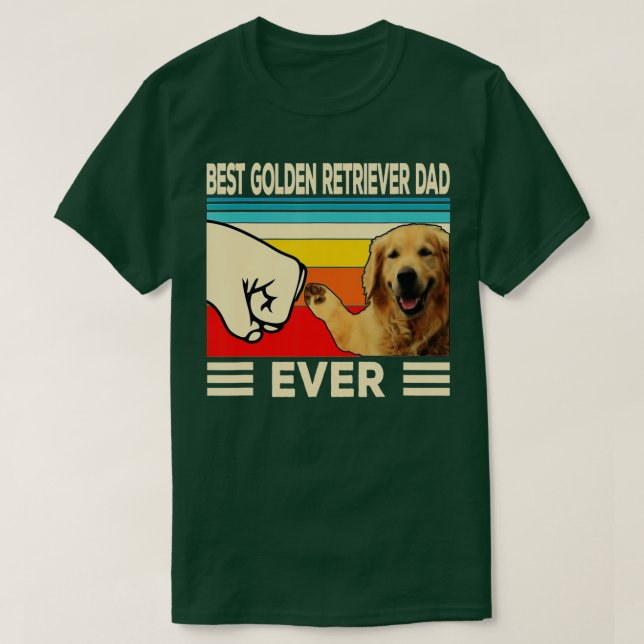 Bästa Golden Pappa någonsin Retro Golden Retriever T Shirt (Design framsida)