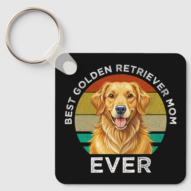 Bästa Golden Retriever-mamma någonsin Nyckelring (Framsida)