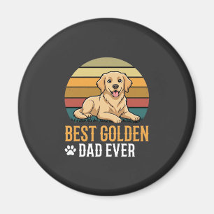 Bästa Golden Retriever Pappa Någonsin Retro Hund Magnet