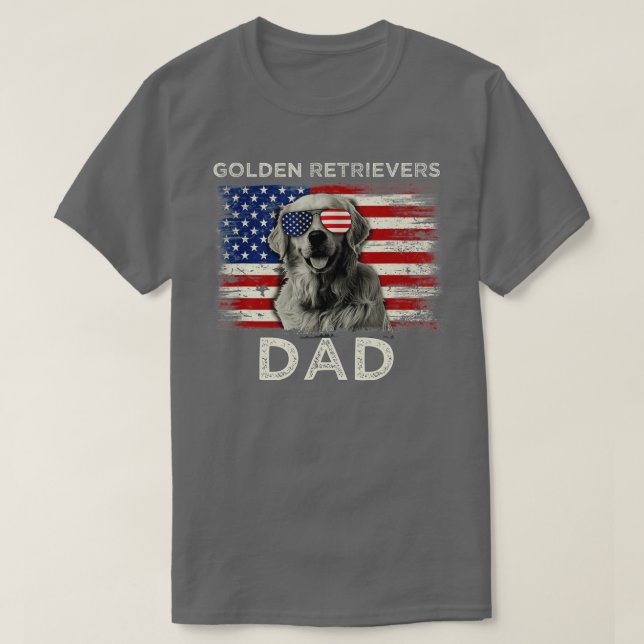 Bästa Golden Retrievers Pappa någonsin American Fl T Shirt (Design framsida)