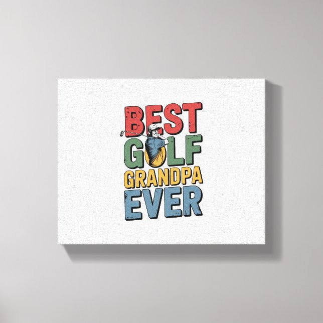 Bästa Golf Grandpa nånsin Canvastryck (Framsida)