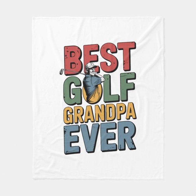 Bästa Golf Grandpa nånsin Fleecefilt (Framsidan)