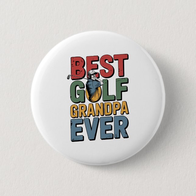 Bästa Golf Grandpa nånsin Knapp (Framsida)