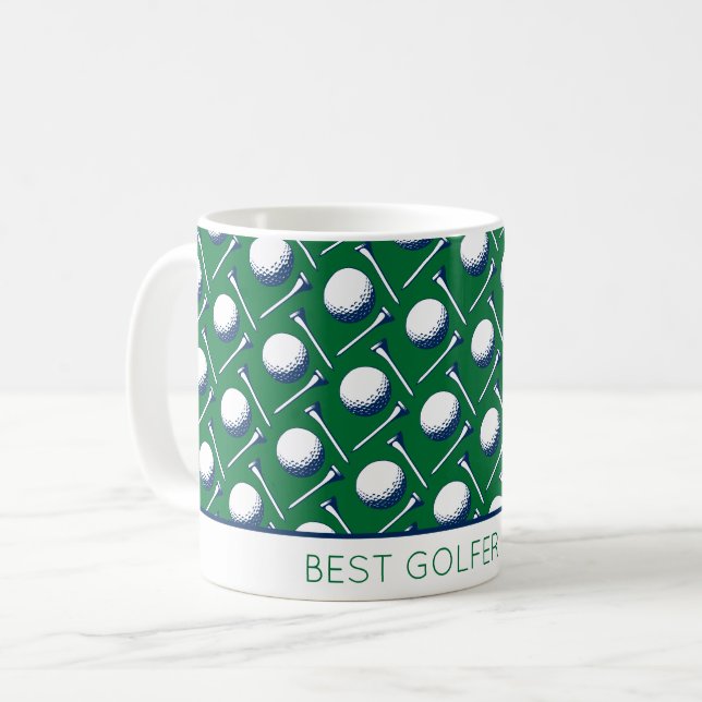BÄSTA GOLFER NÅGONSIN Golf Bollar Tees Classic Rol Kaffemugg (Framsida vänster)