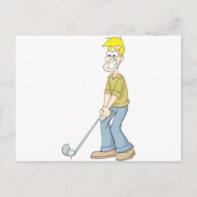Bästa Golfer Pappa: En Golf Boll-Tecknad Vykort (Framsida)