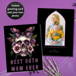 Bästa goth-mamma någonsin Dödskalle-moth Purpur mo Kort