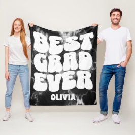 Bästa Grad någonsin Black Tie Dye Studenten Fleecefilt