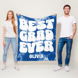 Bästa Grad - någonsin Blue Tie Dye Studenten Fleecefilt