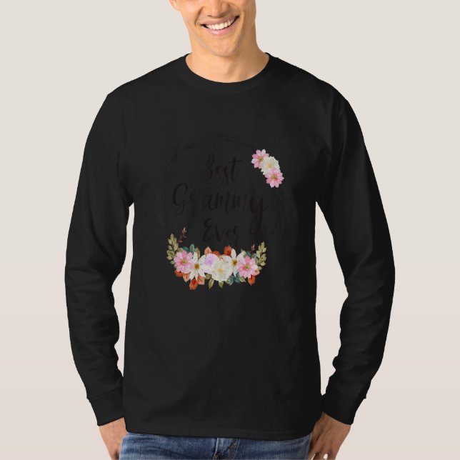 Bästa Grammy Blommigt Women Dekoration Grandma 2 T Shirt (Framsida)