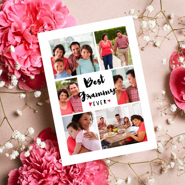 Bästa Grammy någonsin Photo Colleting Greeting Car Helgkort (Skapare uppladdad)