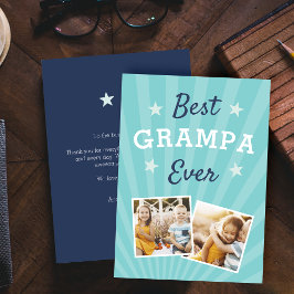 Bästa Grampa någonsin | Flat foto från Fars dag Kort