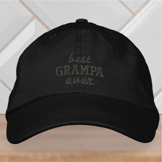 Bästa Grampa någonsin Modern enkel typografi Broderad Keps (Skapare uppladdad)