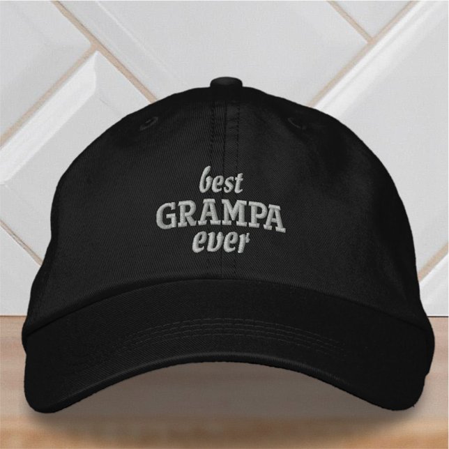 Bästa Grampa någonsin Modern enkel typografi Broderad Keps (Skapare uppladdad)
