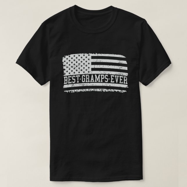 Bästa Gramps Alltid Amerikanska Vintagens farfar T Shirt (Design framsida)