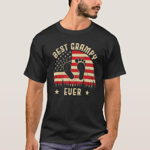 Bästa Grampy All Manar Vintage American Flagga Dec T Shirt