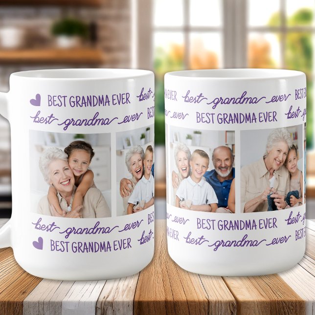 Bästa GRANDMA-Anpassningsbar någonsin 4 fotokollag Kaffemugg (Skapare uppladdad)