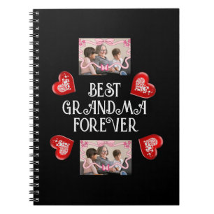 BÄSTA GRANDMA FÖR 2 PHOTOS ENKLA SVART ANTECKNINGSBOK