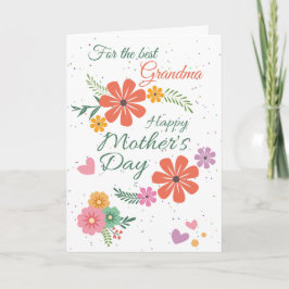 Bästa Grandma Mors dag-blomskort Kort