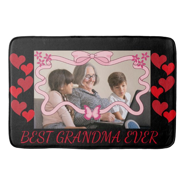 BÄSTA GRANDMA NÅGONSIN MED BARNBARN PHOTOS BADRUMSMATTA (Framsidan)