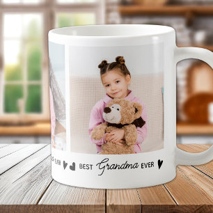 Bästa GRANDMA någonsin Modern Personlig 3-foto Kaffemugg