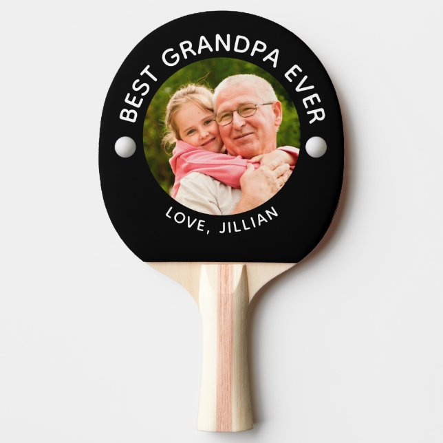 BÄSTA GRANDPA ALDRIG Photo Personlig Pingisracket (Framsidan)