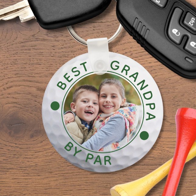 BÄSTA GRANDPA PAR Photo Golf Boll Anpassningsbar Nyckelring (Skapare uppladdad)