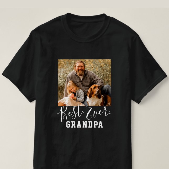 BÄSTA GRANDPA VARJE Anpassningsbar Foto Fars dag T Shirt (Skapare uppladdad)