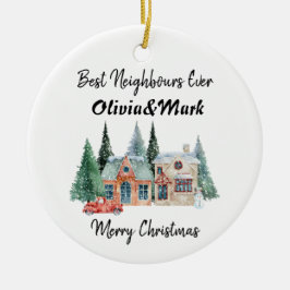Bästa grannar någonsin julgransprydnad keramik