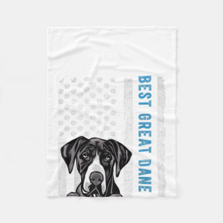 Bästa Great dane någonsin American Flagga Gift Hun Fleecefilt