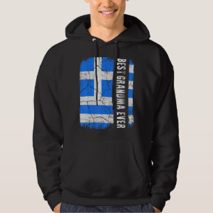 Bästa grekiska mormor någonsin Grekland Flagga Mor Hoodie