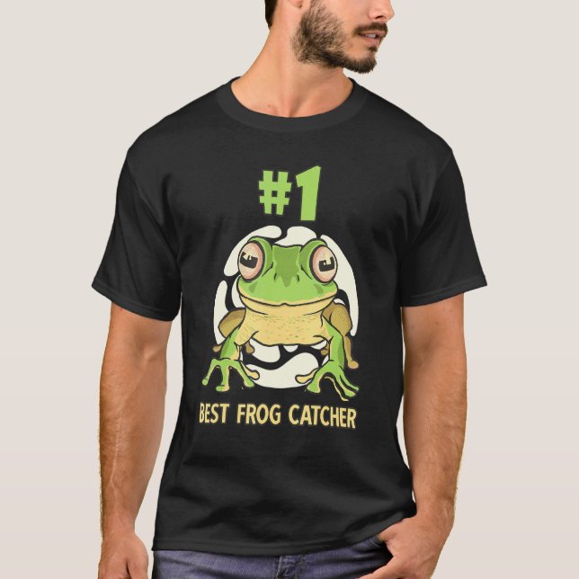 Bästa grodfångare nummer ett groddesign t shirt (Framsida)