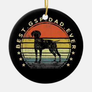 Bästa GSP Pappa någonsin Hund älskare Fars dag Julgransprydnad Keramik