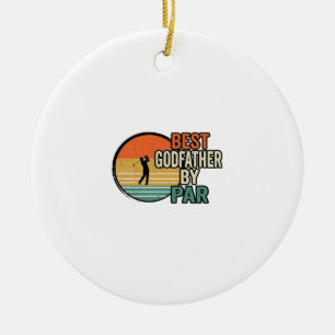 Bästa gudfarbror av Par Vintage Golf Vector Design Julgransprydnad Keramik